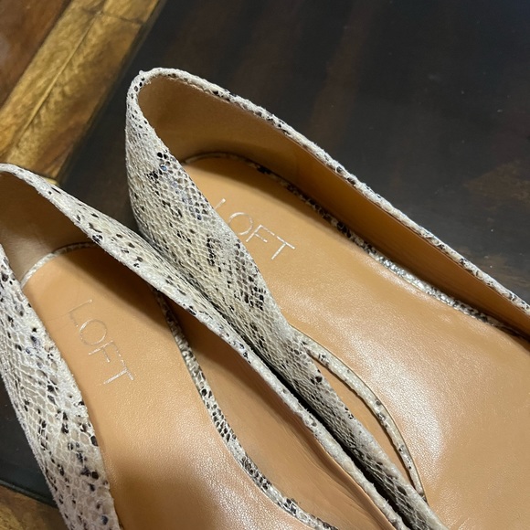 Ann Taylor Loft Aubrey Snake Print Pointed Toe Flats Size 10 - Picture 5 of 10